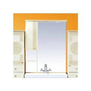 Зеркало-шкаф Misty Olimpia Lux 90 L бежевая патина