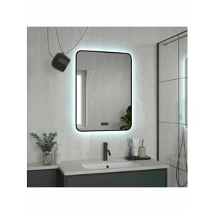 Зеркало в ванную с фоновой подсветкой, сенсором, диммером, часами и подогревом 600х800 Reflection Shadow, RF5732SH