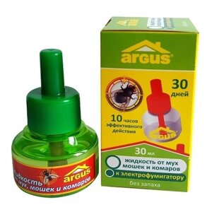 Жидкость для фумигатора ARGUS от мух, мошек и комаров, 30 мл, 30 ночей
