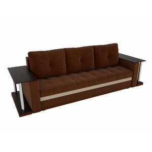 Artum Прямой диван Атланта М 2 стола рогожка коричневый