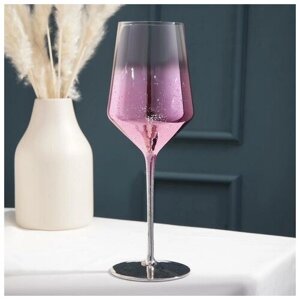 Бокал стеклянный для вина «Мерцание», 500 мл, 8,525 см, цвет розовый