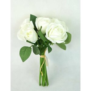 Букет искусственных цветов Белые розы, высота 25 см, Country Artists