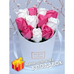 Букет из мыльных роз (цветы из мыла, подарок на день рождения, девушке, маме, подруге, женщине)