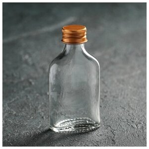 Бутыль стеклянная для соусов и масла с металлической крышкой "Феб", 50 мл, 5.5x2.5x10.5 см