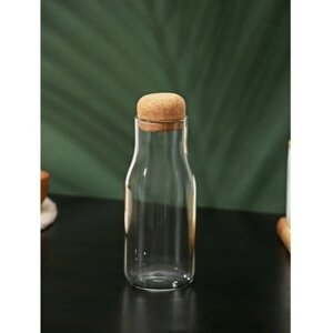 Бутыль стеклянный для соусов и масла с пробковой крышкой «Эко», 400 мл, 616,5 см