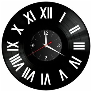 Часы из винила Redlaser "Цифры, римские цифры, время" VW-10957