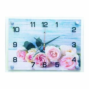 Часы настенные, интерьерные: Цветы, "Букет роз", 25 х 35 см (комплект из 2 шт)