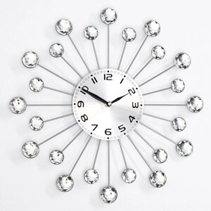 Часы настенные, серия: Ажур, "Лучики", плавный ход, d-35 см, циферблат 13 см