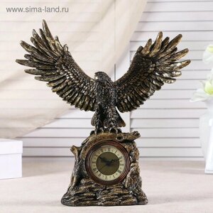 Часы настольные каминные "Орел расправил крылья", 35 см, золото