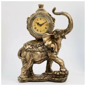 Часы настольные каминные "Слон", цвет бронзовый 35х22х10 см