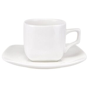Чайная пара Wilmax фарфоровая белая чашка 200 мл/блюдце (артикул производителя WL-993003) 692762