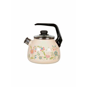 Чайник для плиты со свистком Луговые цветы эмалированный, 3 л