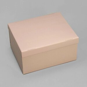 Дарите Счастье Коробка подарочная складная, упаковка, «Кофейная», 31.2 х 25.6 х 16.1 см