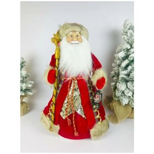 Дед Мороз в красной шубе с тайником для конфет высота 50 см