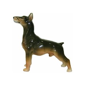 Доберман Фарфоровая фигурка собаки (черно-подпалый)