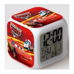 Электронные часы будильник ночник Маквин из мультика "Тачки" с подсветкой обучение сну