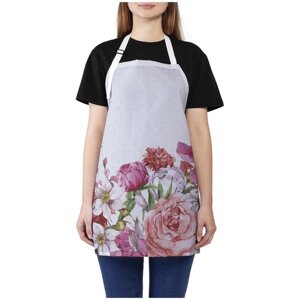 Фартук женский для готовки JoyArty "Переплетение роз и пионов", универсальный размер