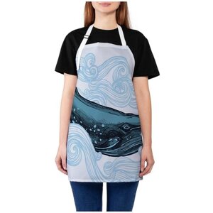 Фартук женский JoyArty для готовки "Китовая мощь", универсальный размер