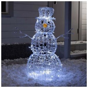 Фигура светодиодная "Снеговик" 90 см, 120 LED, мерцает, 31V, белый