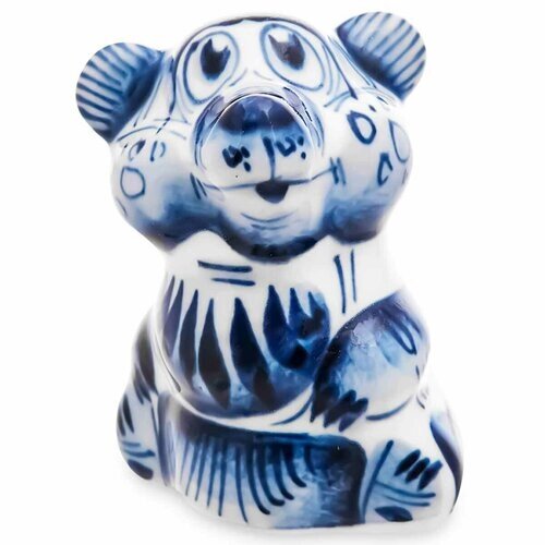 Фигурка статуэтка коллекционная GL-705 Медведь (Гжельский фарфор), 7 см