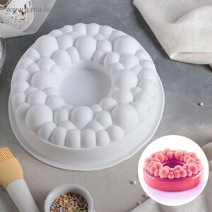Форма для муссовых десертов и выпечки Доляна «Морская пена», силикон, 248 см, цвет белый