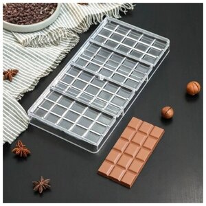 Форма для шоколада и конфет KONFINETTA «Плитка», 3316,53 см, 60 ячеек, цвет прозрачный