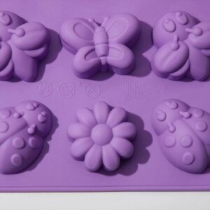 Форма для выпечки Доляна «Пыльца», силикон, 2917 см, 15 ячеек (4,84 см), цвет микс
