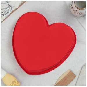Форма для выпечки силиконовая Доляна «Сердце», 24234 см, цвет (микс цветов, 1шт)