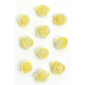 Головки цветов "Роза мраморная" 3,5 см (100 шт) SF-3006, желтый