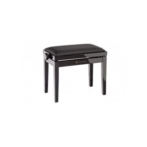 K&M 13911-200-21 банкетка для пианино, лакиров. чёрн. основание, чёрн. сиденье искуств. кожа, в. 46-55 см