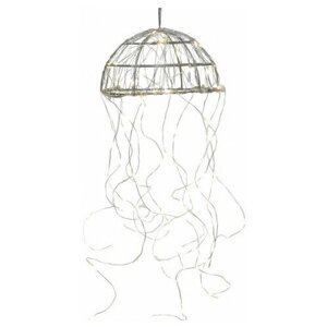Kaemingk Светодиодное украшение Медуза 38*17 см, 80 теплых белых микро LED ламп с мерцанием, серебряная проволока, IP44 496180