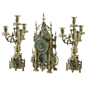 Каминные часы с канделябрами Belo De Bronze "Кафедральный"