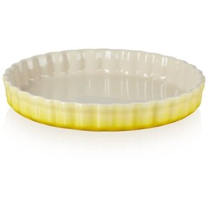 Керамическая рифленая форма для выпечки тарта, 28 см, желтый (Soleil)