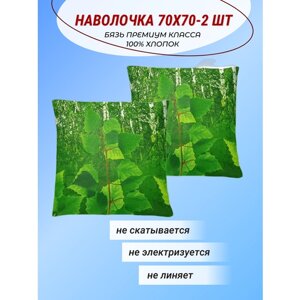 Комплект наволочек 70х70-2 шт "Березовая роща" СПАЛЕНКА78 бязь Премиум класса