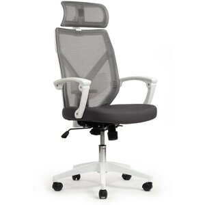 Компьютерное кресло OLIVER W-203 AC Белый пластик/Серая сетка Riva Chair