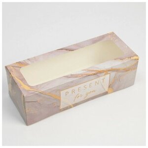 Коробка для кондитерских изделий с окном «Present for you», 26 х 10 х 8 см