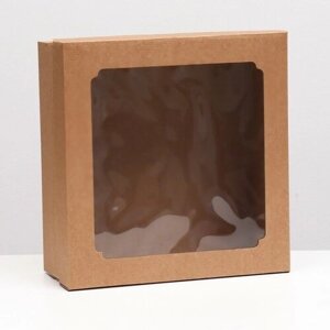 Коробка самосборная, с окном, бурая, 30 х 30 х 12 см (5шт.)
