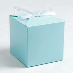 Коробка складная голубая, 10 x 10 x 10 см, 10 шт.
