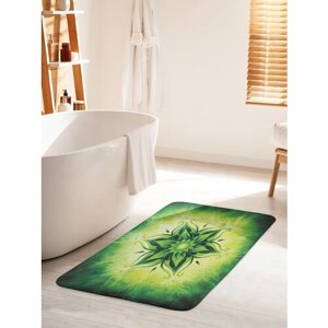 Коврик для ванной комнаты и туалета противоскользящий JoyArty "Зеленый цветок жизни" 60х100 см