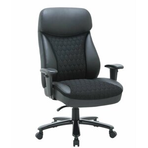 Кресло руководителя CHAIRMAN CH414 офисное кресло экокожа/ткань черное
