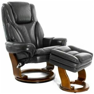 Кресло с аристократическим дизайном и пуфом для ног Relax Hana BK
