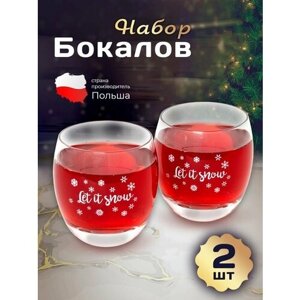 Krosno Подарочный набор стаканов LET IT SNOW для коктейлей двойное дно 300 мл 2 штуки