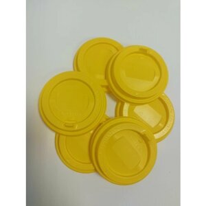 Крышки для стаканов одноразовые 90 мм желтые с клапаном для кофе на бумажные стаканчики, "сиэтл" 200 штук