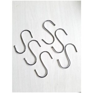 Крючки металлические / крючок для рейлинга / крючок для кухни / Крючок S - образный / крючок для сумок , 9см , диаметр 35мм (5шт)