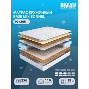 Матрас DreamExpert Base Mix Bonnel средней жесткости, односпальный, зависимый пружинный блок, на кровать 90x205