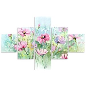 Модульная картина на холсте "Нежность цветка" 150x102 см