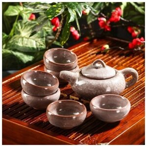 Набор для чайной церемонии «Лунный камень», 7 предметов: чайник 150 мл, 6 пиал 50 мл