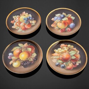 Набор из 4-х десертных тарелок с уникальными изображением натюрмортов, Zeh, Scherzer