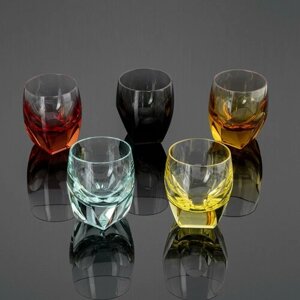 Набор коньячных бокалов на 5 персон, стекло, Henry Moser & Cie (Мозер), Чехословакия