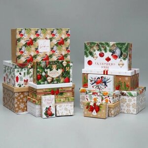 Набор коробок подарочных 15 в 1 С Новым годом, 12 х 65 х 4 см - 465 х 30 х 175 см